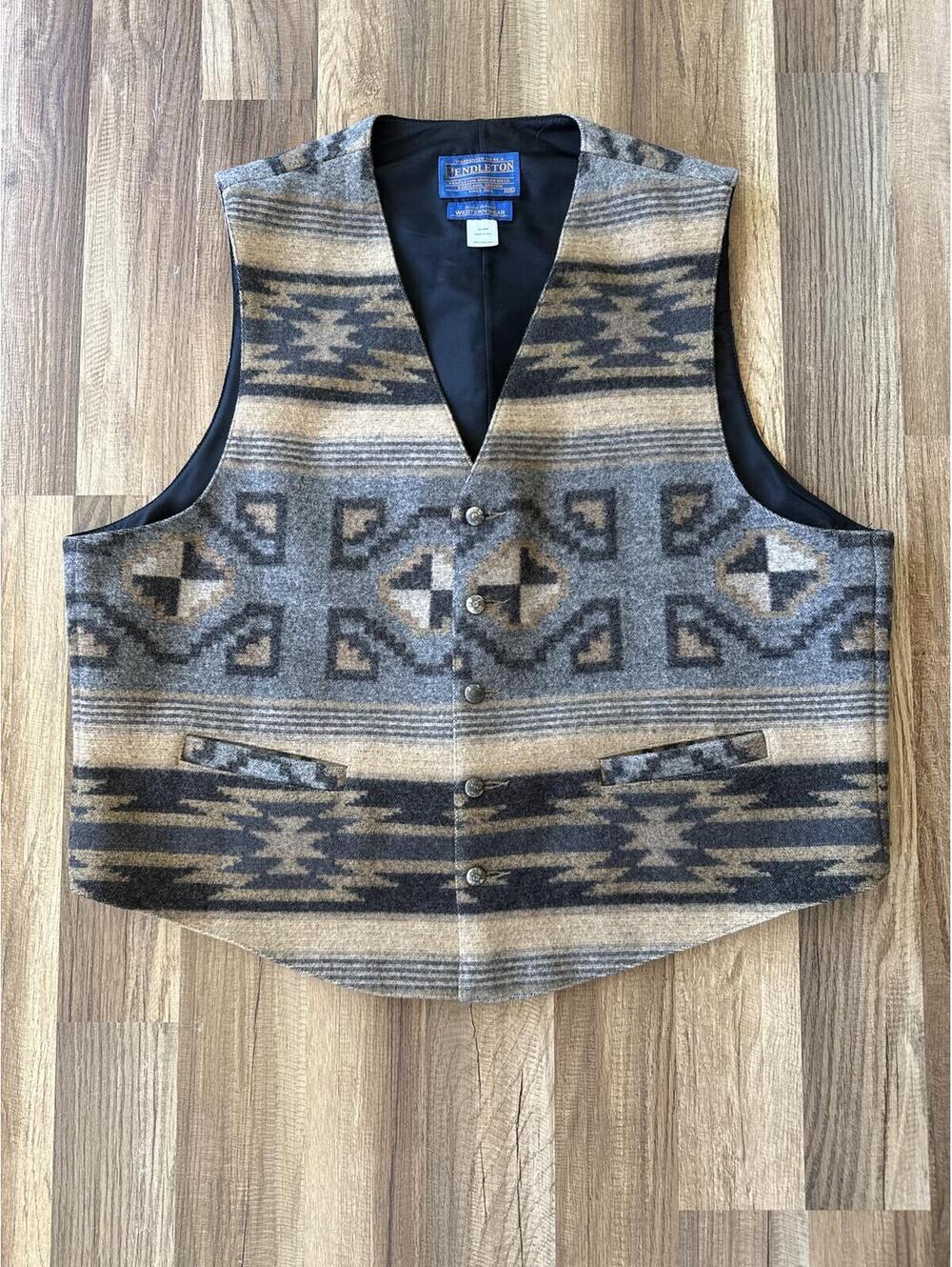 Vintage Pendleton High Grade Western Wear Wool Vest USA Made XXL